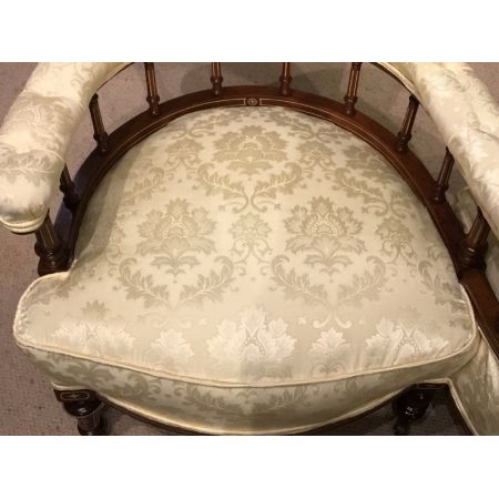 Edwardianisches antikes Mahagoni Sofa Tete a Tete Couch englisch ca 1900