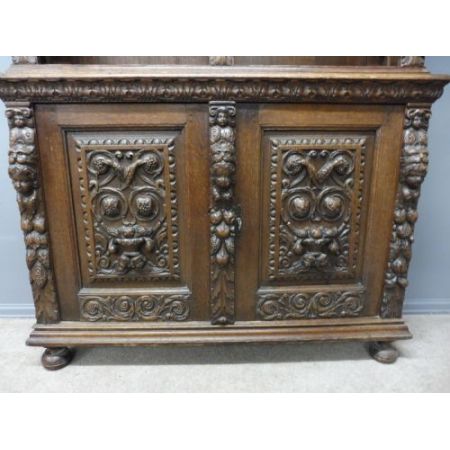 Englischer antiker Eichen Bücherschrank viktorianisch ca 1890