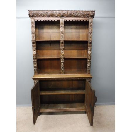 Englischer antiker Eichen Bücherschrank viktorianisch ca 1890