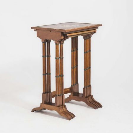 Antike britische Satinholz Beistelltische ca 1900