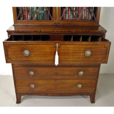 Georgianischer antiker Mahagoni Bureau Bookcase britisch ca 1800