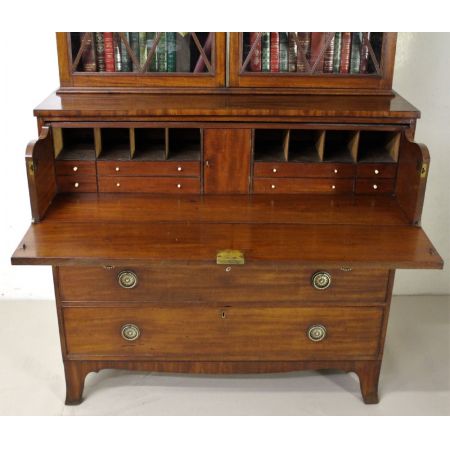 Georgianischer antiker Mahagoni Bureau Bookcase britisch ca 1800