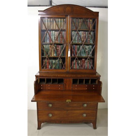 Georgianischer antiker Mahagoni Bureau Bookcase britisch ca 1800