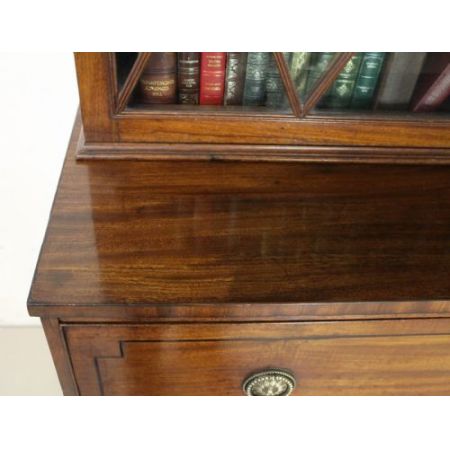 Georgianischer antiker Mahagoni Bureau Bookcase britisch ca 1800