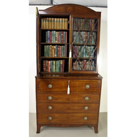 Georgianischer antiker Mahagoni Bureau Bookcase britisch ca 1800