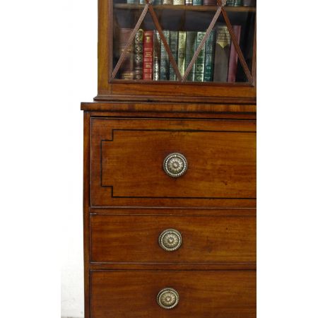 Georgianischer antiker Mahagoni Bureau Bookcase britisch ca 1800