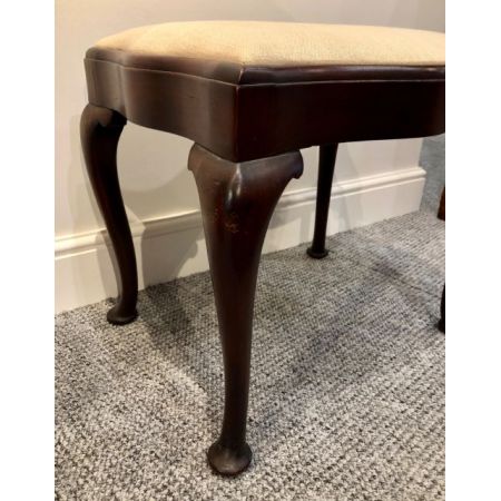 Antiker britischer Mahagoni Hocker Fußbank ca 1900