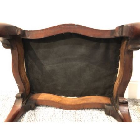 Antiker britischer Mahagoni Hocker Fußbank ca 1900