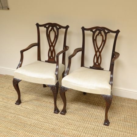 Antike britische Nussbaum Stühle edwardianisch ca 1900