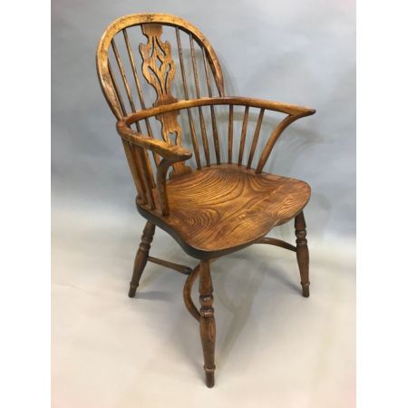 Antike britische Ulmen Stühle Landhaus Windsor Chair ca 1920