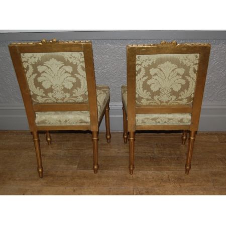 Französische antike Stühle Massivholz vergoldet ca 1920