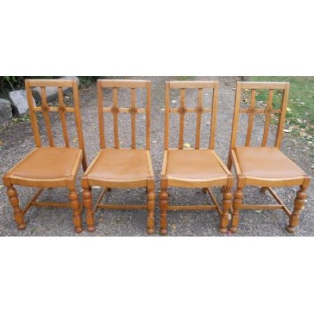 Antike britische Esszimmerstühle Eiche ca 1920