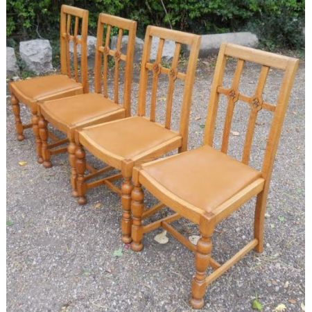 Antike britische Esszimmerstühle Eiche ca 1920