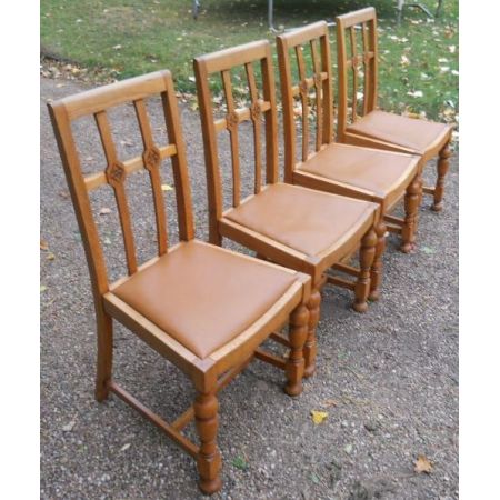 Antike britische Esszimmerstühle Eiche ca 1920