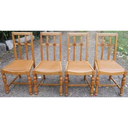 Antike britische Esszimmerstühle Eiche ca 1920