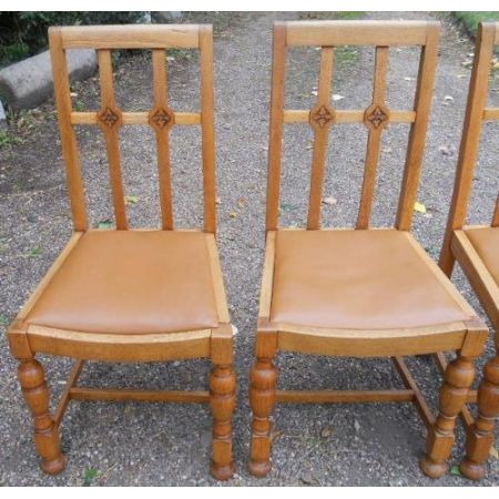Antike britische Esszimmerstühle Eiche ca 1920