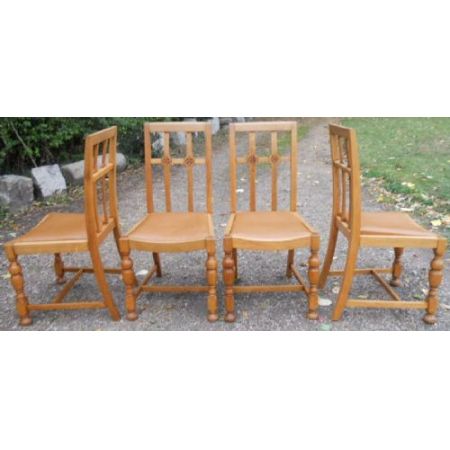 Antike britische Esszimmerstühle Eiche ca 1920