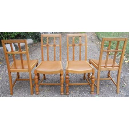 Antike britische Esszimmerstühle Eiche ca 1920