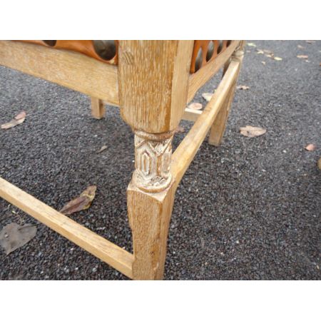 Antike britische Eichen Stühle Leder edwardianisch ca 1890