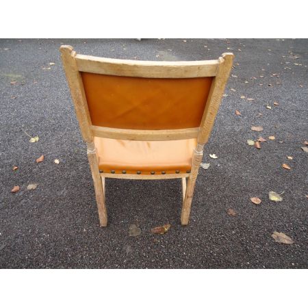 Antike britische Eichen Stühle Leder edwardianisch ca 1890