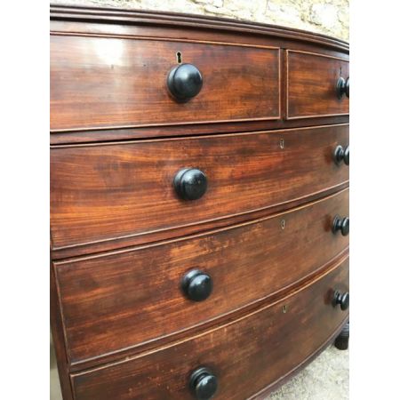 Antike britische Mahagoni Kommode Bowfront ca 1850