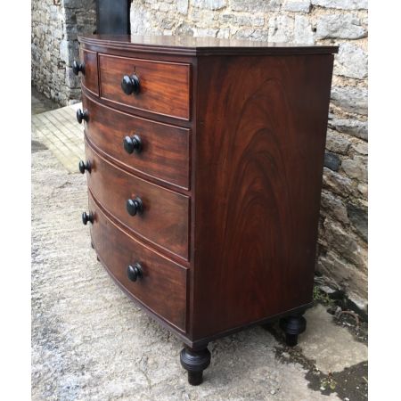 Antike britische Mahagoni Kommode Bowfront ca 1850