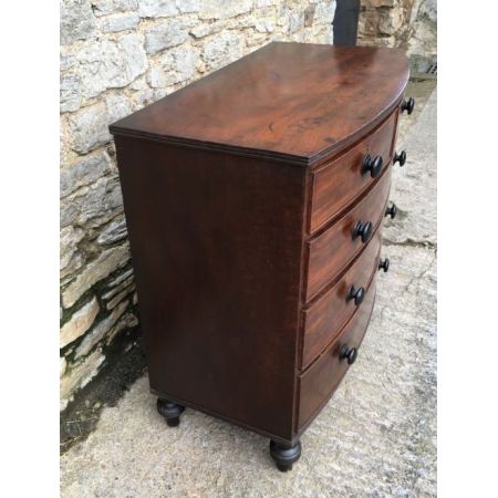 Antike britische Mahagoni Kommode Bowfront ca 1850