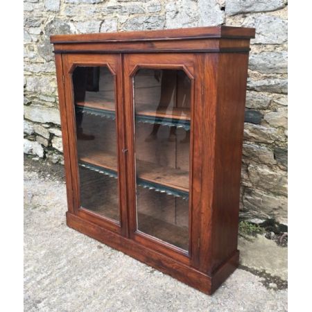 Viktorianisches antikes Nussbaum Bücherschrank ca 1880