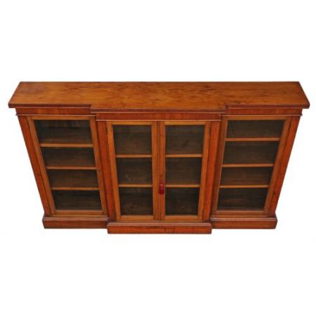 Viktorianischer antiker Bücherschrank Nussbaum englisch ca 1890