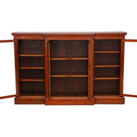 Viktorianischer antiker Bücherschrank Nussbaum englisch ca 1890