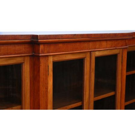 Viktorianischer antiker Bücherschrank Nussbaum englisch ca 1890