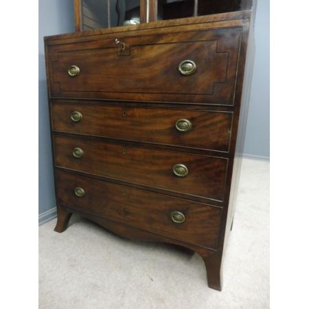 Antikes britisches Mahagoni Bureau Bookcase Bücherschrank Sekretär ca 1820