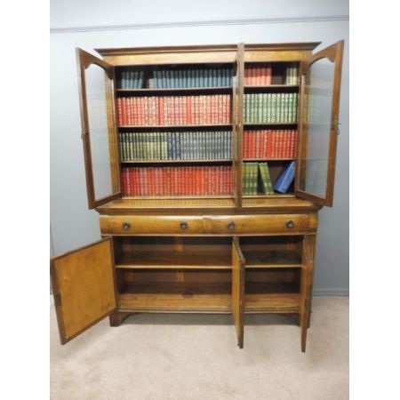 Edwardianischer antiker Eichen Bücherschrank britisch ca 1910