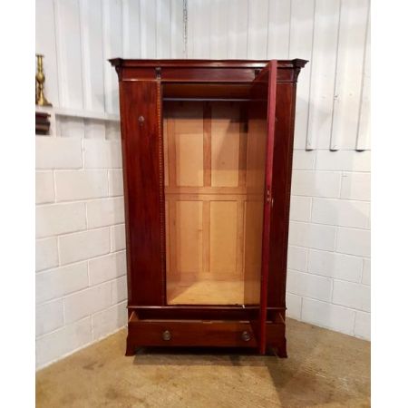 Edwardianischer antiker Mahagoni Kleiderschrank englisch ca 1900