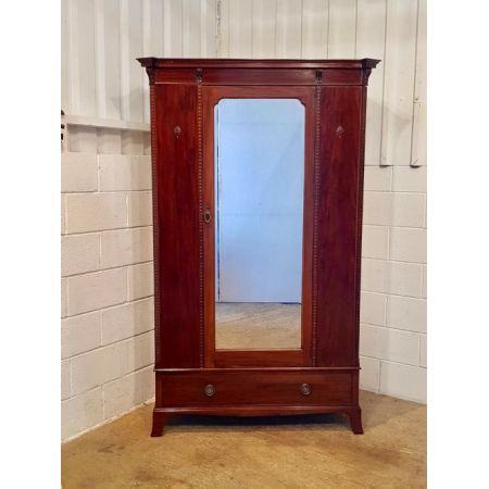 Edwardianischer antiker Mahagoni Kleiderschrank englisch ca 1900