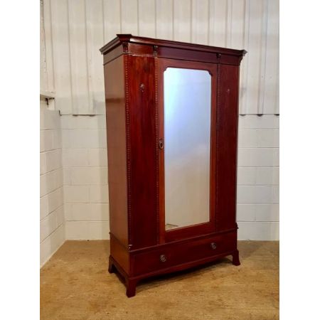 Edwardianischer antiker Mahagoni Kleiderschrank englisch ca 1900