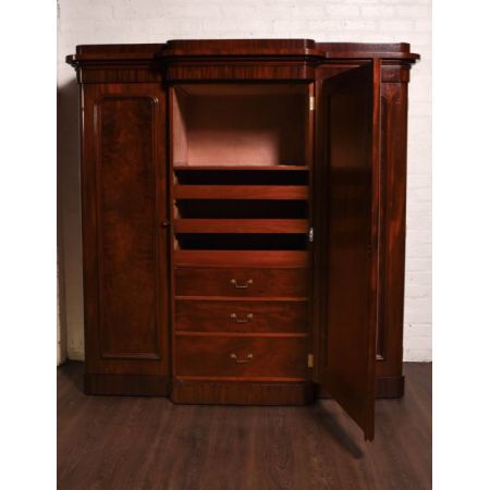 Viktorianischer antiker Mahagoni Kleiderschrank britisch ca 1860