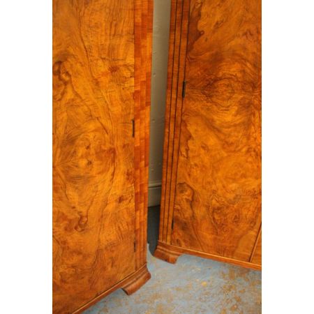 Antiker Art Deco Kleiderschrank Nussbaum britisch ca 1930