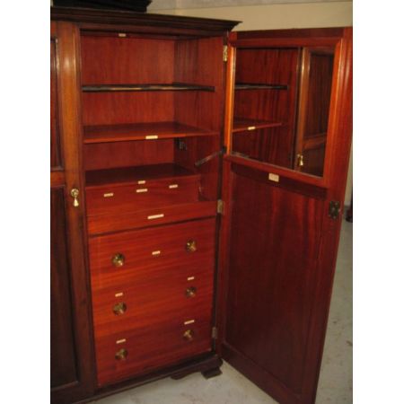Edwardianischer antiker Mahagoni Kleiderschrank englisch ca 1920