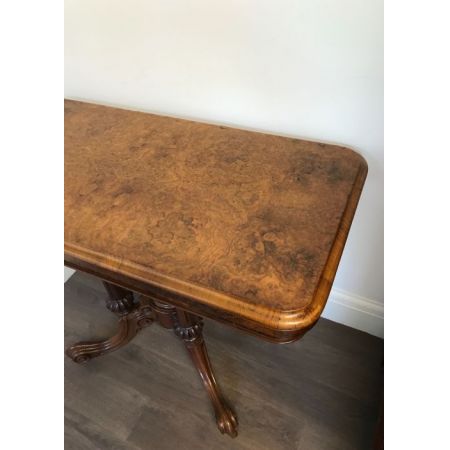 Antiker viktorianischer Spieltisch Nussbaum britisch ca 1850