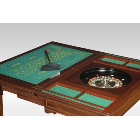 Edwardianischer antiker Roulette Tisch Mahagoni englisch ca 1890