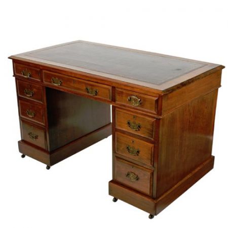 Antiker viktorianischer Nussbaum Schreibtisch ca 1890