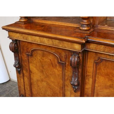 Antiker viktorianischer Nussbaum Bücherschrank englisch ca 1860