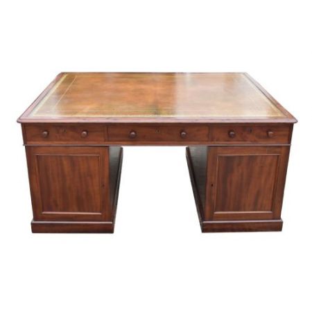 Antiker viktorianischer Mahagoni Schreibtisch ca 1880