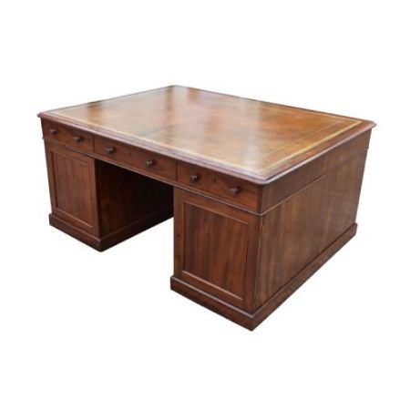 Antiker viktorianischer Mahagoni Schreibtisch ca 1880