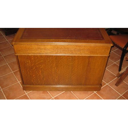 Antiker viktorianischer Eichen Schreibtisch englisch ca 1880