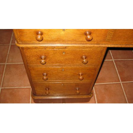 Antiker viktorianischer Eichen Schreibtisch englisch ca 1880