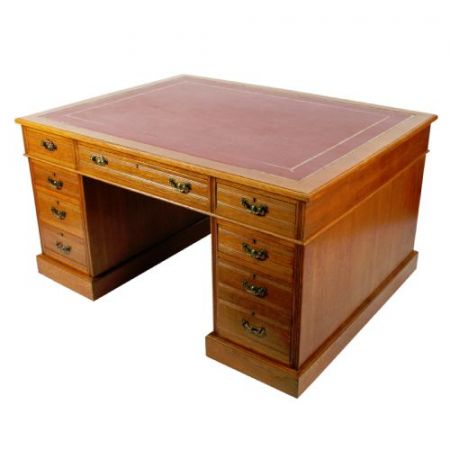 Viktorianischer antiker Mahagoni Partner Schreibtisch britisch ca 1880