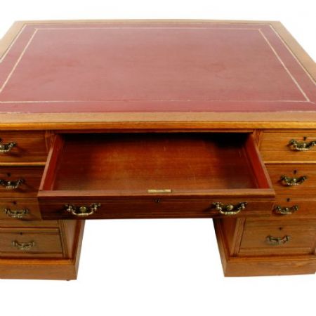 Viktorianischer antiker Mahagoni Partner Schreibtisch britisch ca 1880