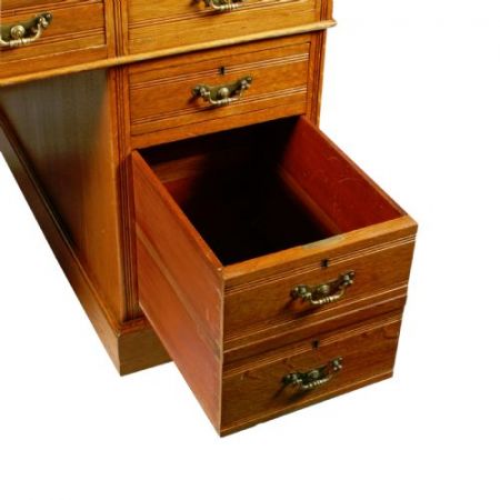 Viktorianischer antiker Mahagoni Partner Schreibtisch britisch ca 1880